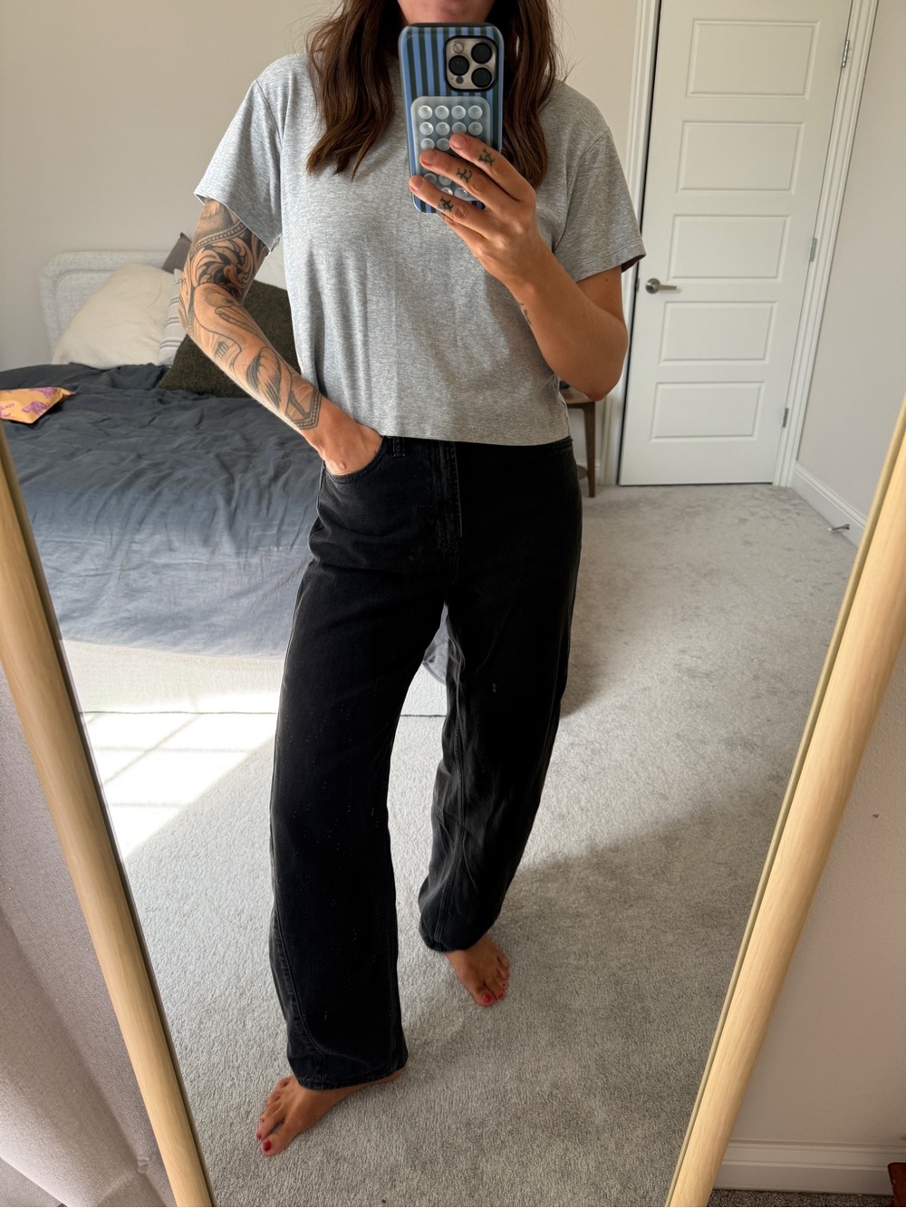 GAP Black High-Rise Barrel Jeans